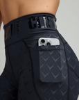CLQ Power Compression Tights - Black/ Black print