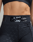 CLQ Power Compression Tights - Black/ Black print