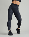 CLQ Power Compression Tights - Black/ Black print