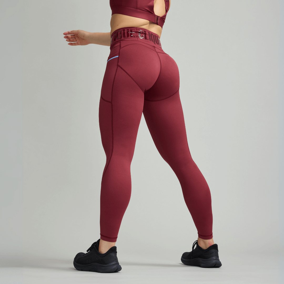 CLQ Power Compression Tights - Oxblood