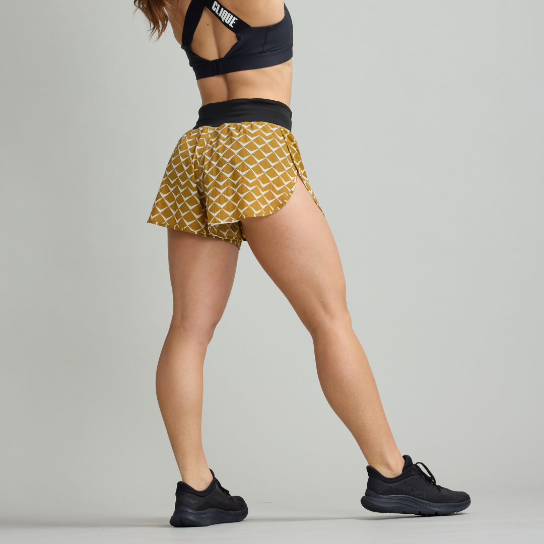Power running shorts- Tile Print