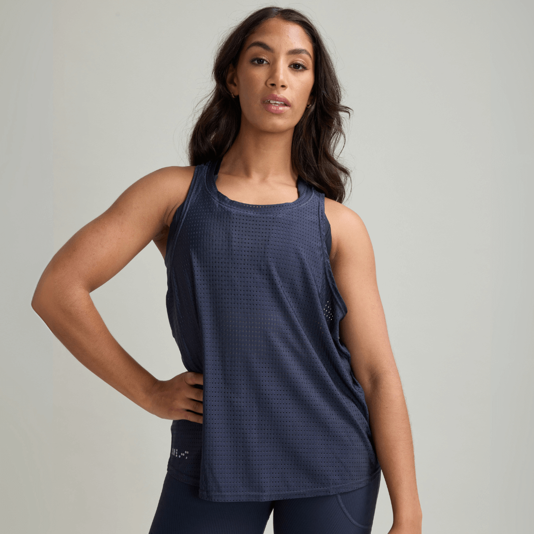 CLQ Flex Split Back Singlet Petrol