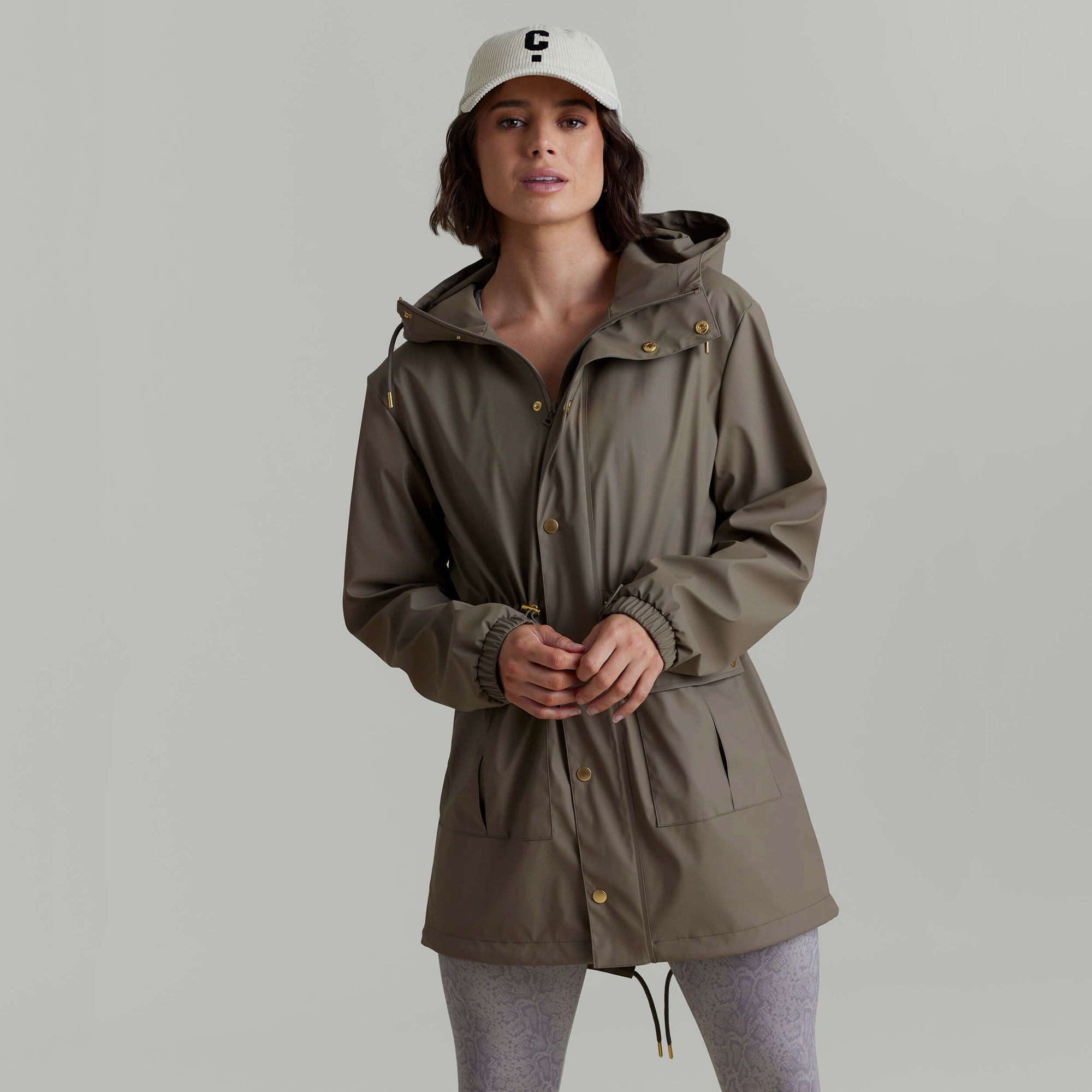 CLQ Fishtail Raincoat - Dark Mushroom