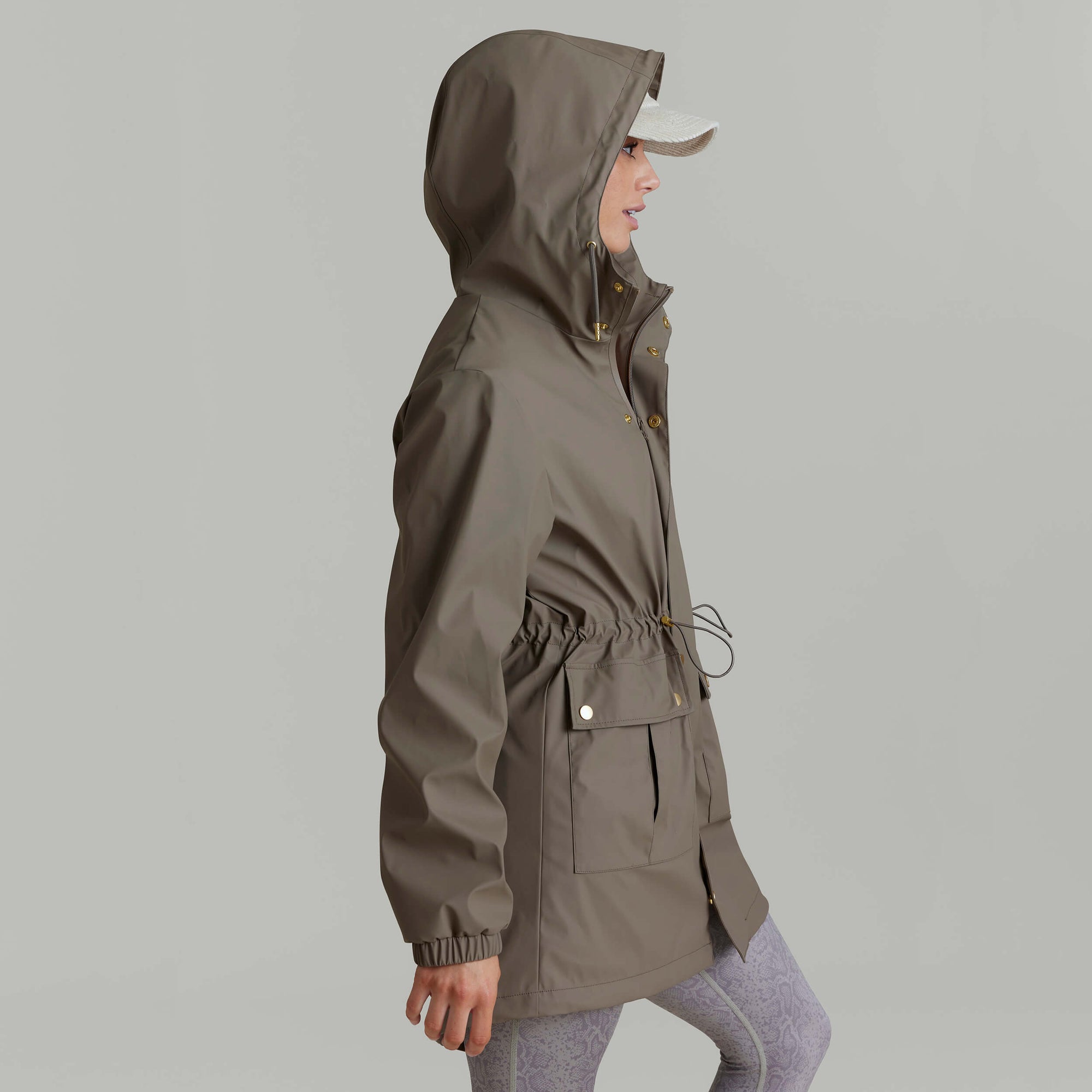 CLQ Fishtail Raincoat - Dark Mushroom