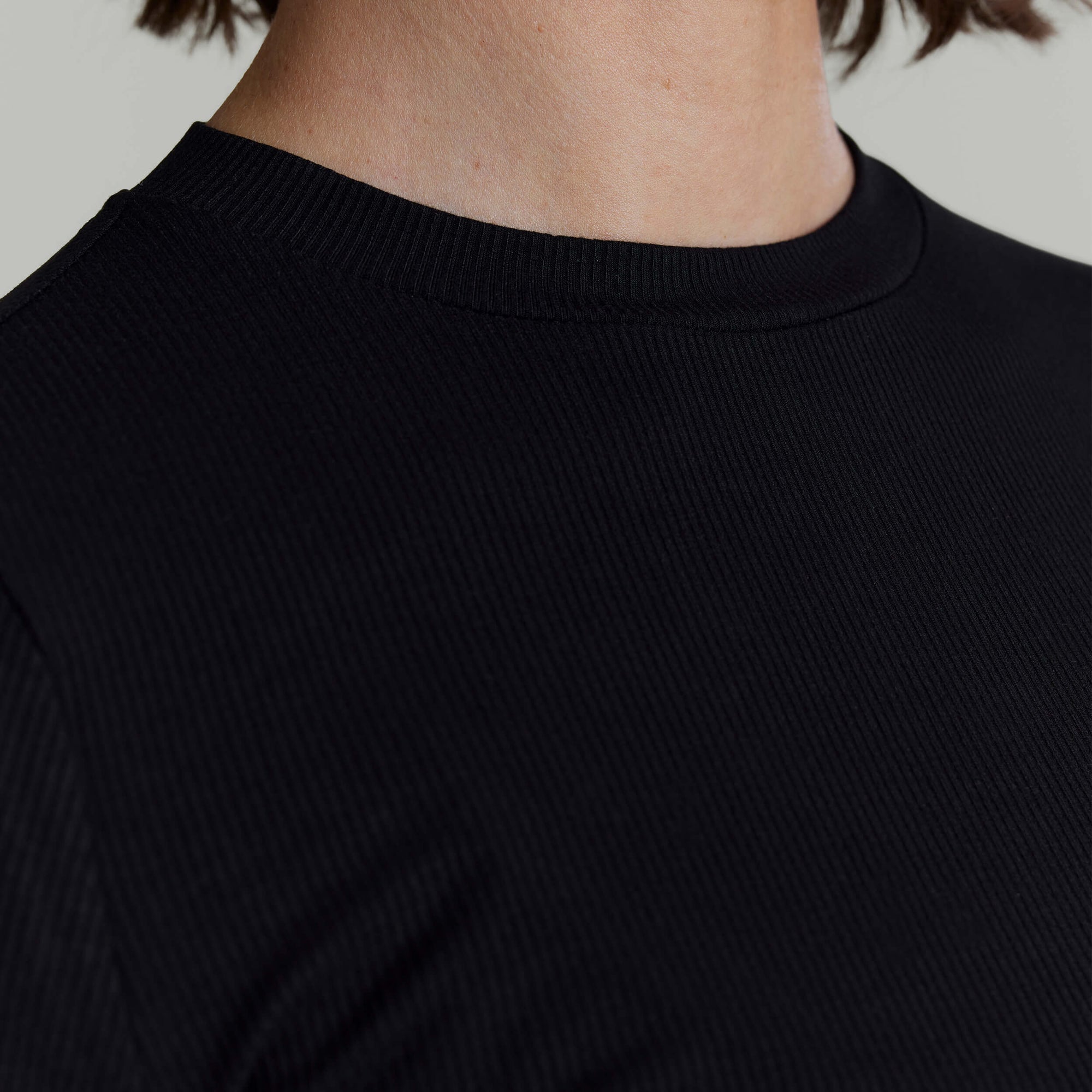 CLQ Rib Long Sleeve Top