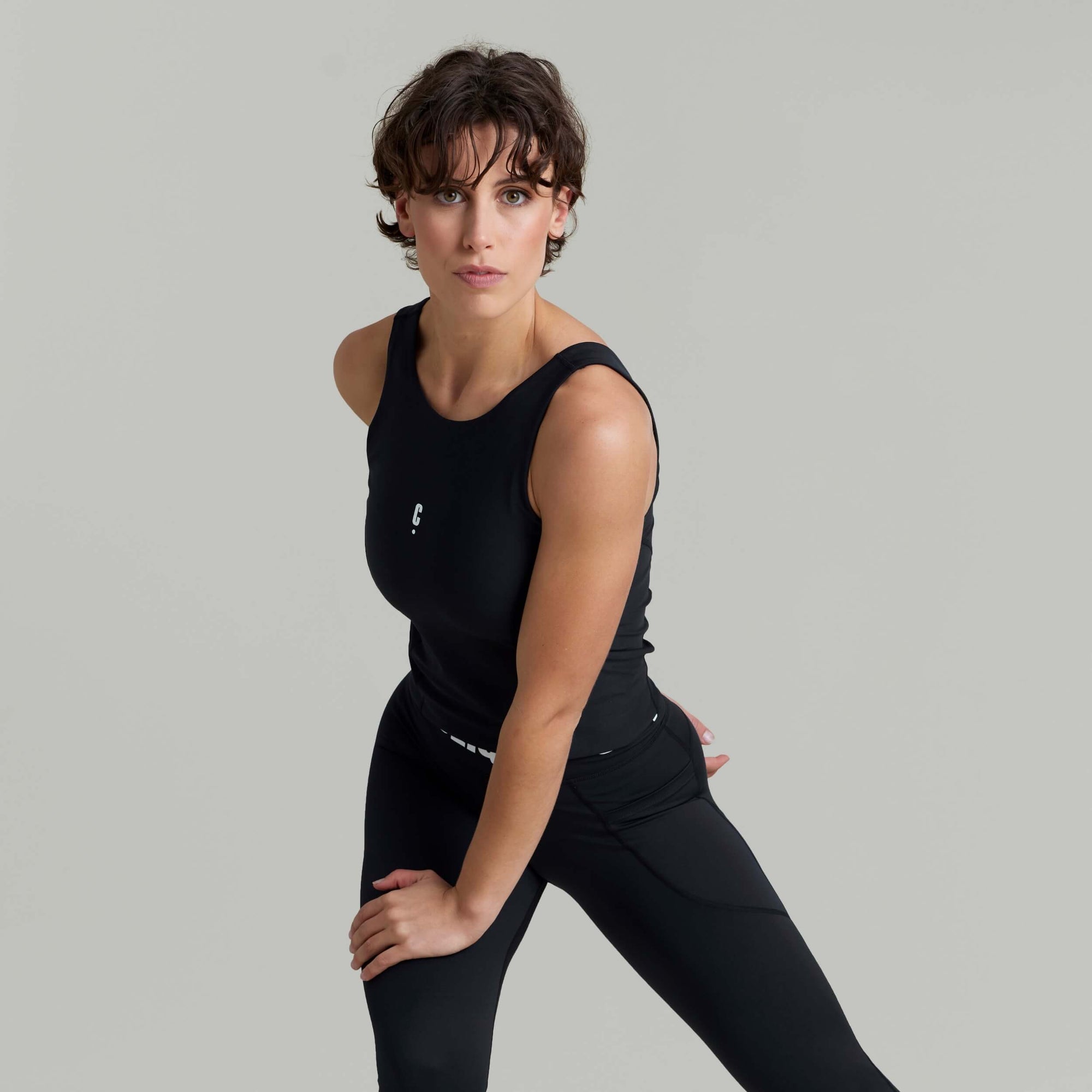 CLQ Power High Neck Tank Black