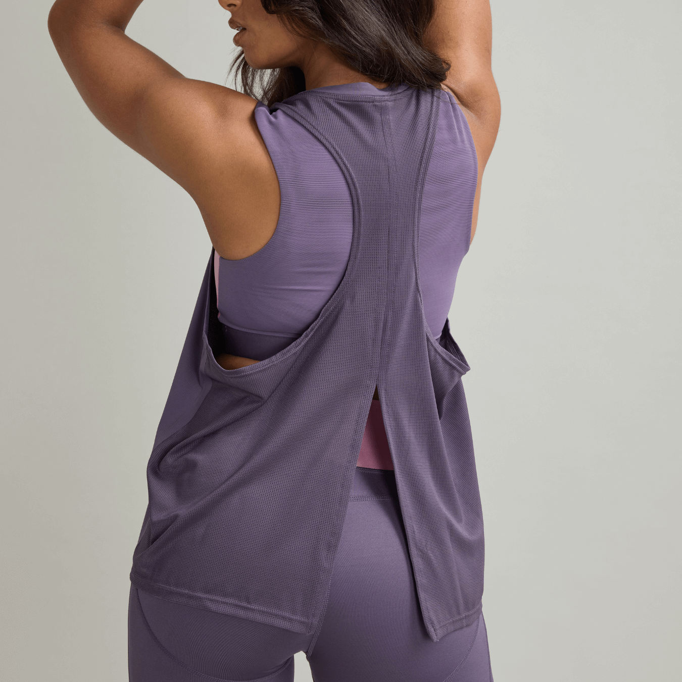 CLQ Flex Split Back Singlet Purple