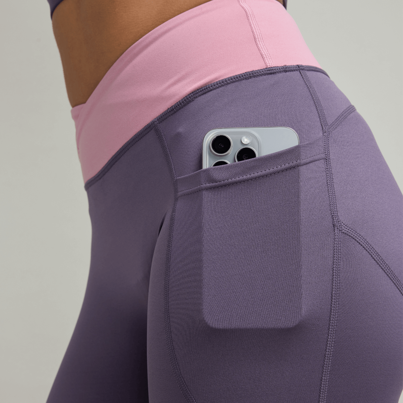 CLQ Flex Compression Tights - Dark Purple & Pink