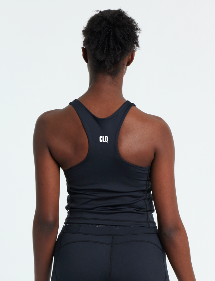 Performance Tank - Black w/ White print