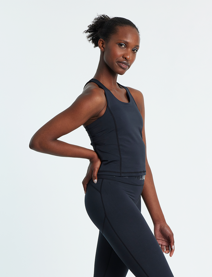 Performance Tank - Black w/ White print