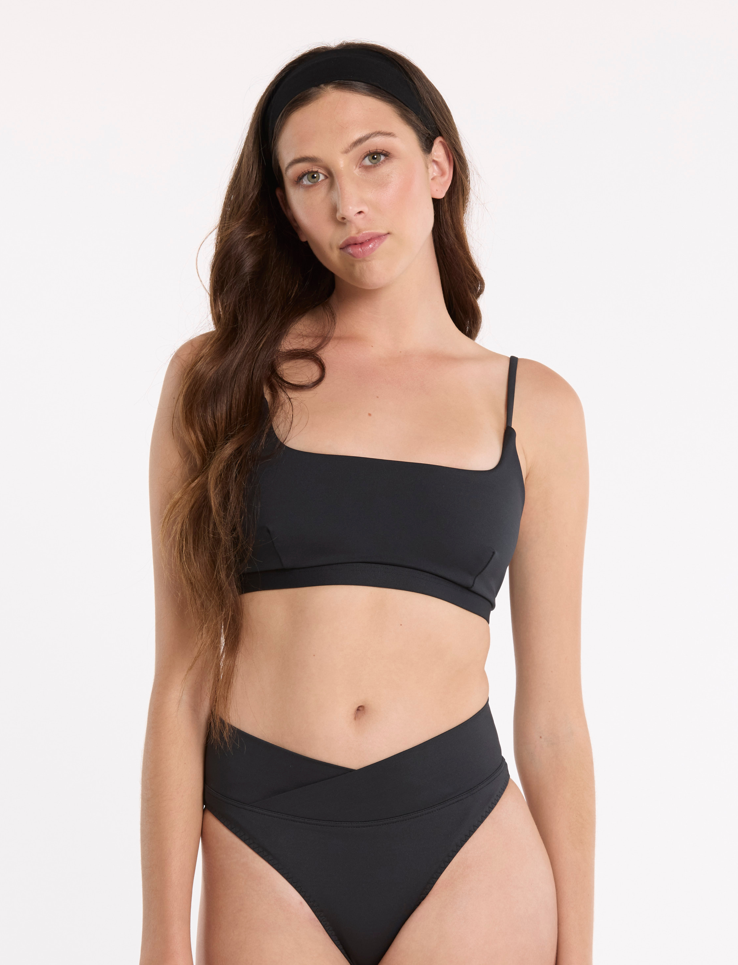 Square Neck Bikini Top Black